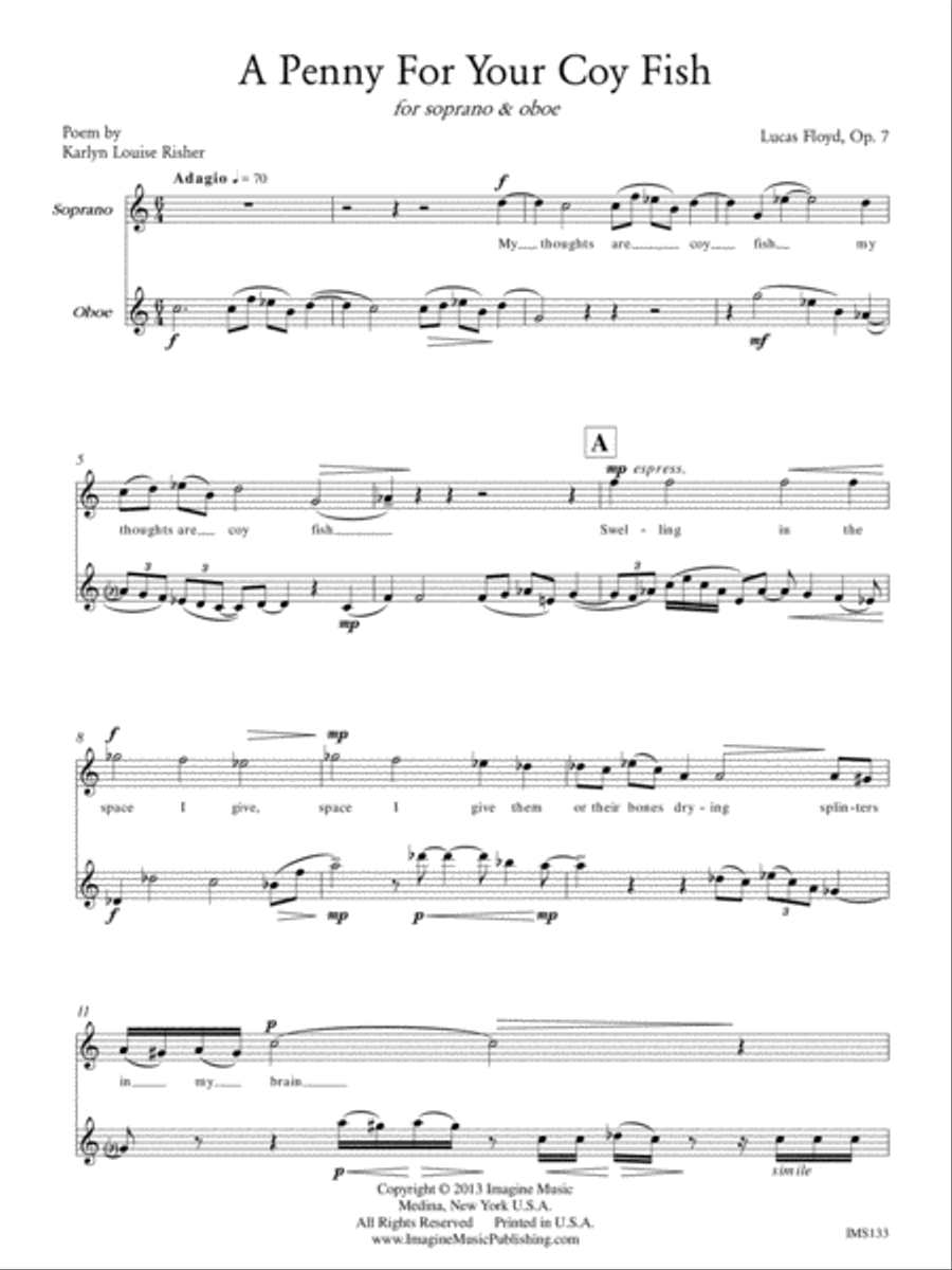 A Penny for Your Coyfish Soprano Voice scores gallery preview page 3