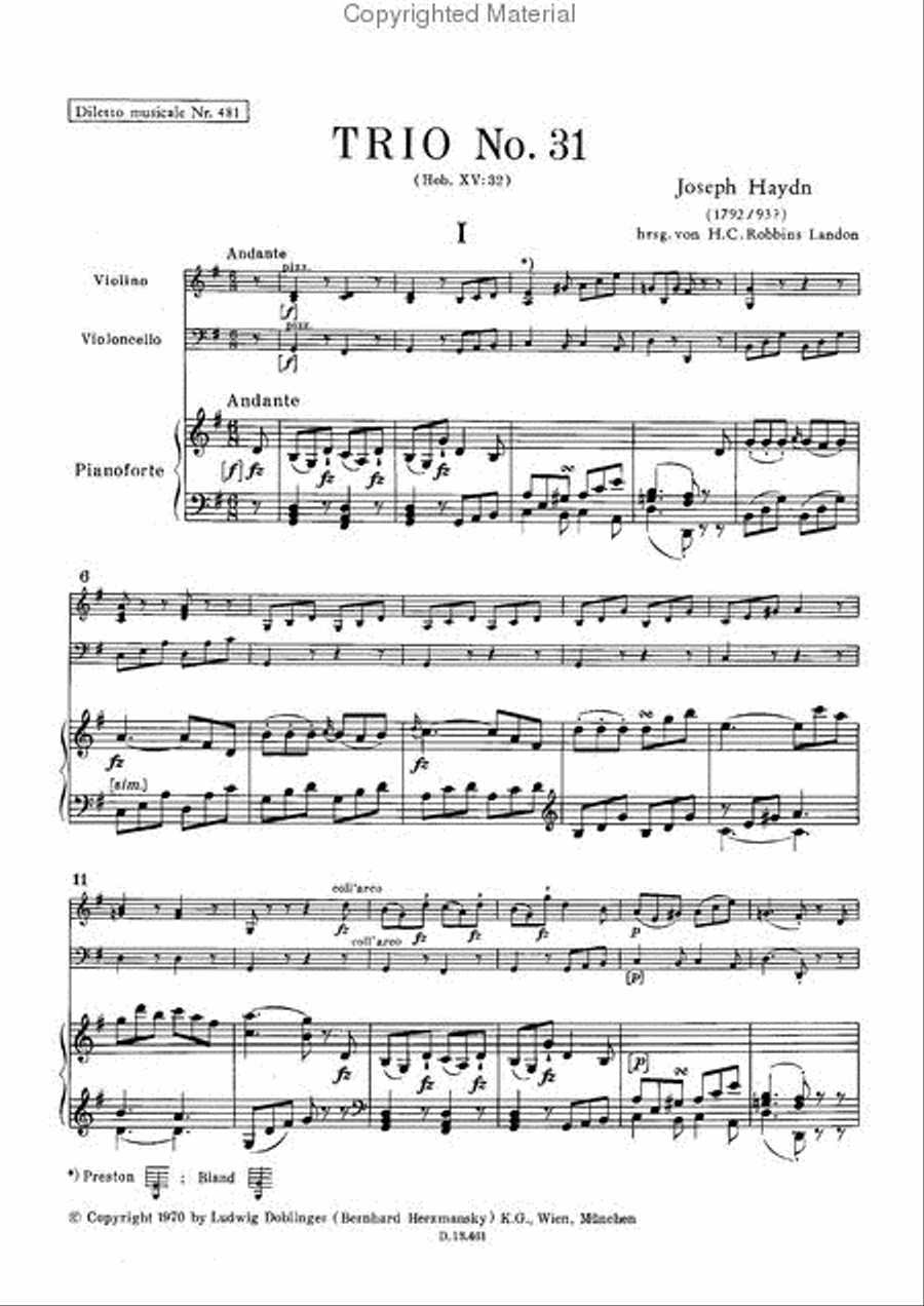 Klaviertrio Nr. 31 G-Dur Piano Trio scores gallery preview page 2