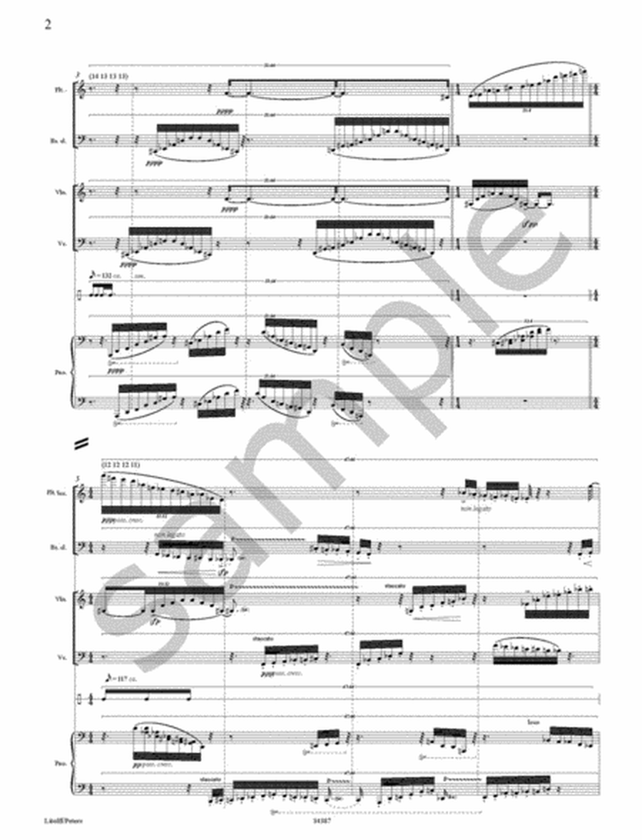 à 5 for Flute (dbl. Picc.), Clarinet (dbl. Bass Clar.), Violin, Cello and Piano