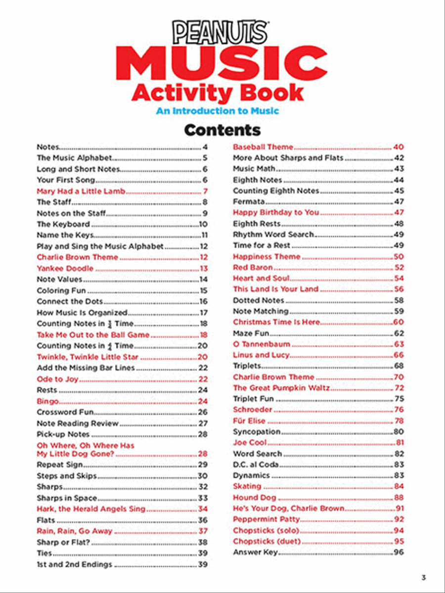 The Peanuts Music Activity Book Activity Books scores gallery preview page 2