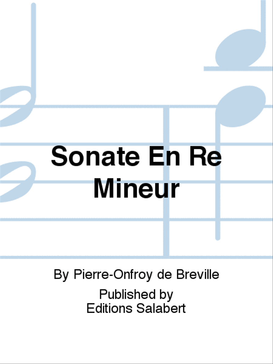 Sonate En Re Mineur