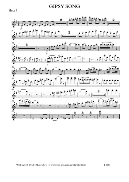 GYPSY SONG from Carmen for 5 flutes - BIZET image number null