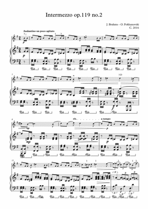 Book cover for Brahms Intermezzo in E-minor for violin and piano