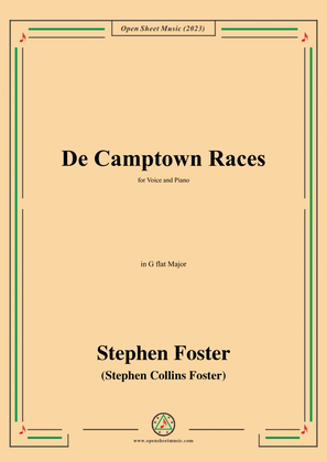 Book cover for S. Foster-De Camptown Races,in G flat Major