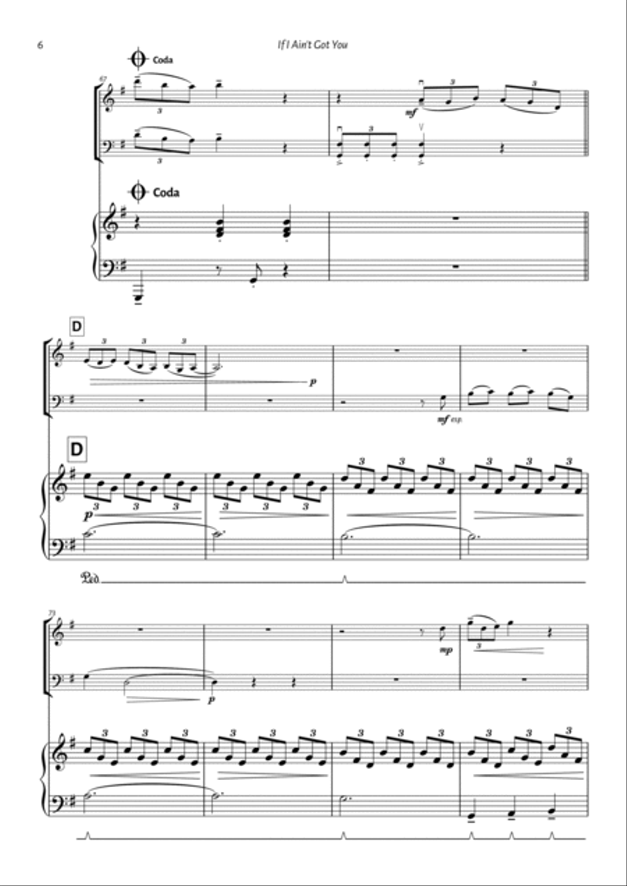 If I Ain't Got You Piano Trio scores gallery preview page 6