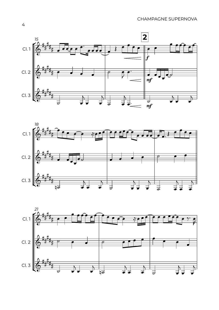Champagne Supernova Clarinet Trio scores gallery preview page 4