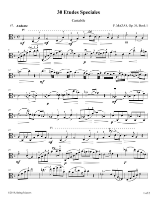 Mazas, Etudes for Viola Op 36, Book 1, No.07