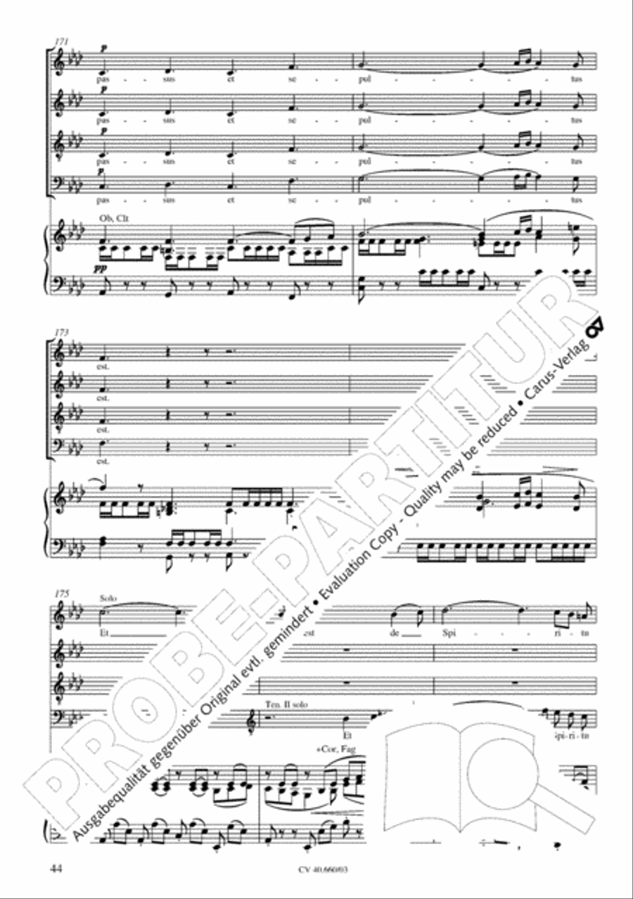 Mass in E flat major (Messe in Es) SATTB scores gallery preview page 45