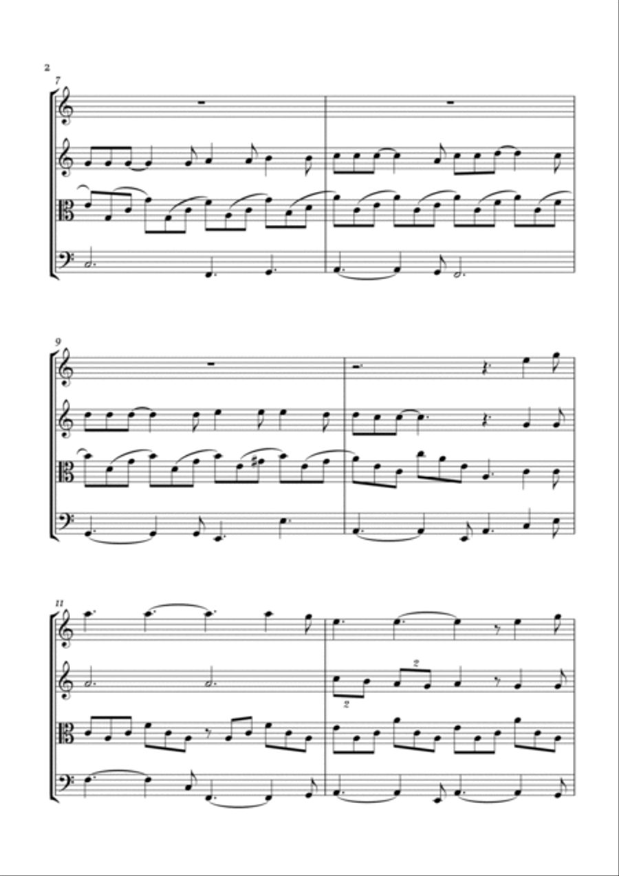 Hallelujah String Quartet scores gallery preview page 3