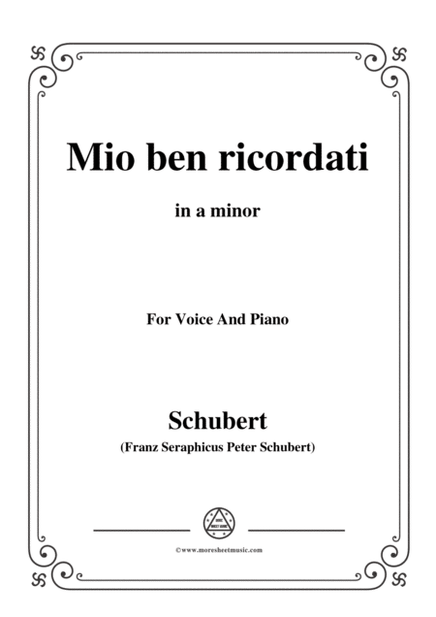 Schubert-Mio ben ricordati,in a minor,for Voice&Piano image number null