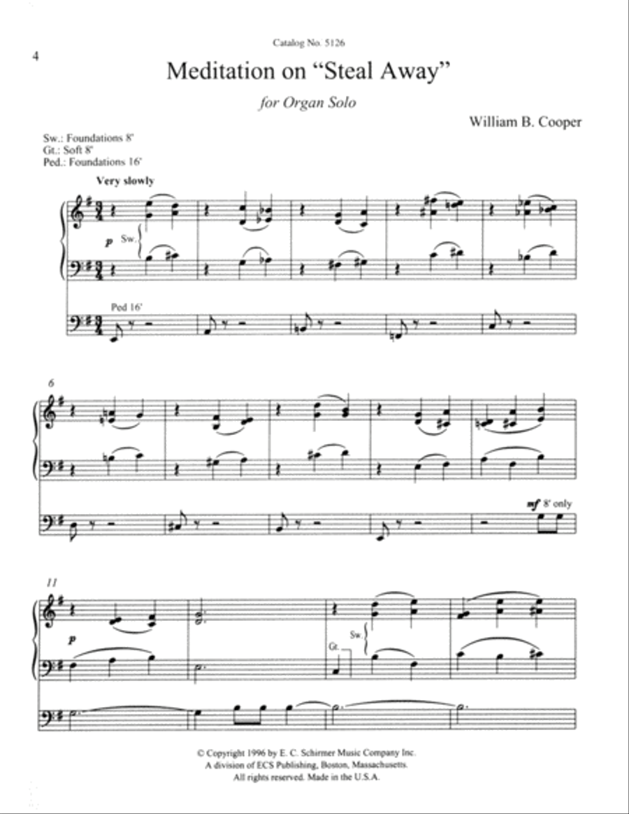 Meditation on Steal Away Meditation on Steal Away Organ scores gallery preview page 2