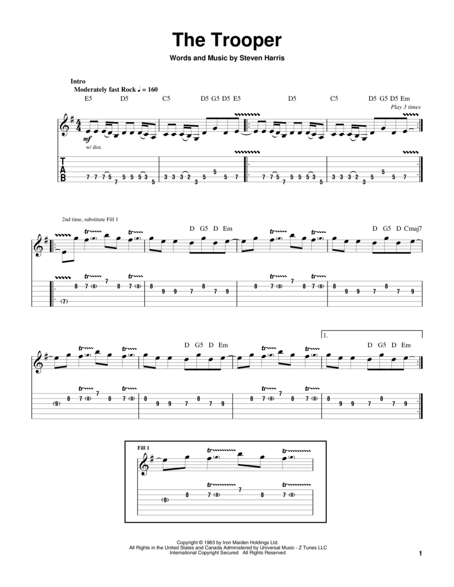 The Trooper The Trooper Electric Guitar scores gallery preview page 1