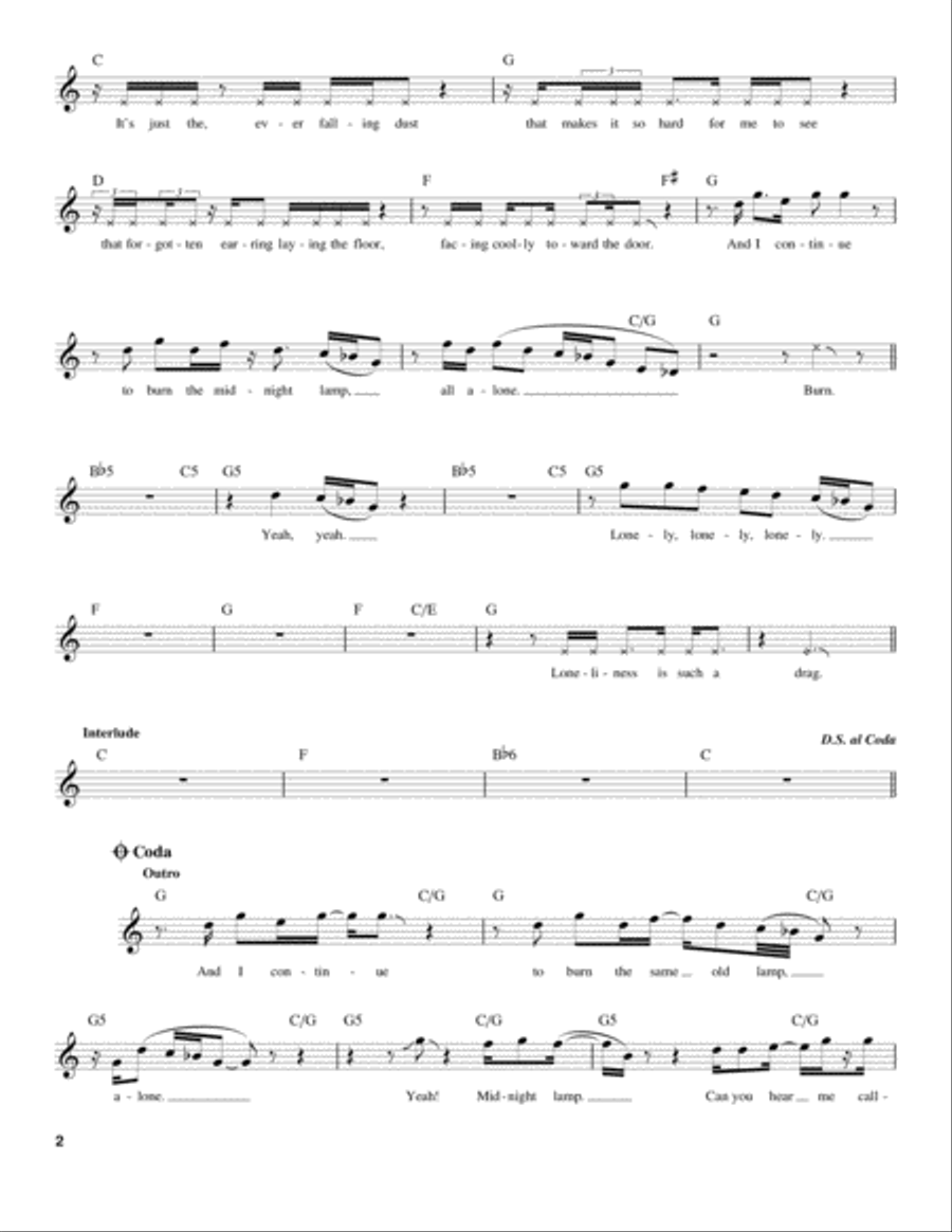 The Burning Of The Midnight Lamp Electric Guitar scores gallery preview page 2