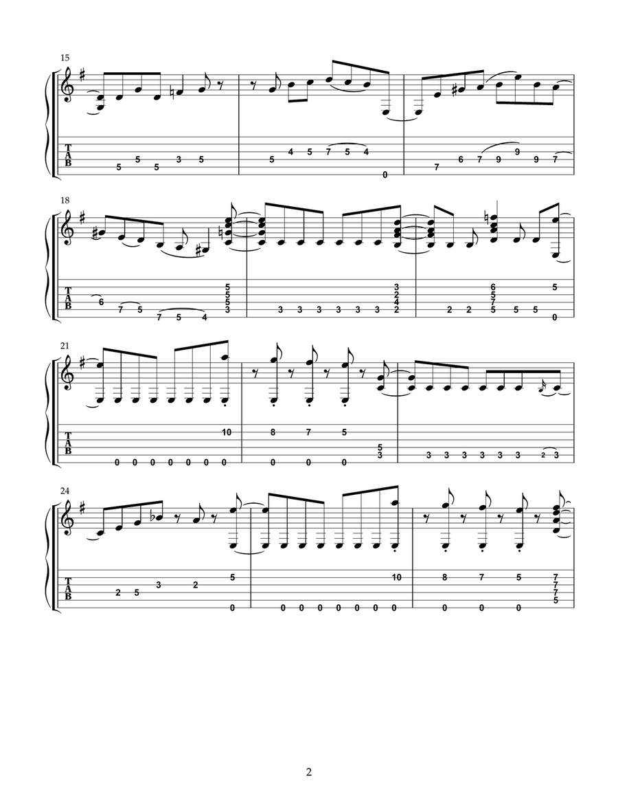 Reach for the Sky Guitar Tablature scores gallery preview page 2