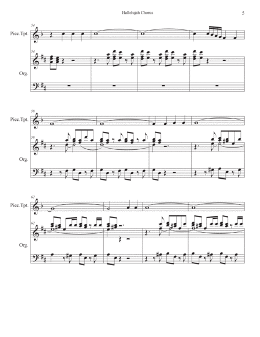 Hallelujah Chorus from "The Messiah" for Solo Trumpet & Organ image number null