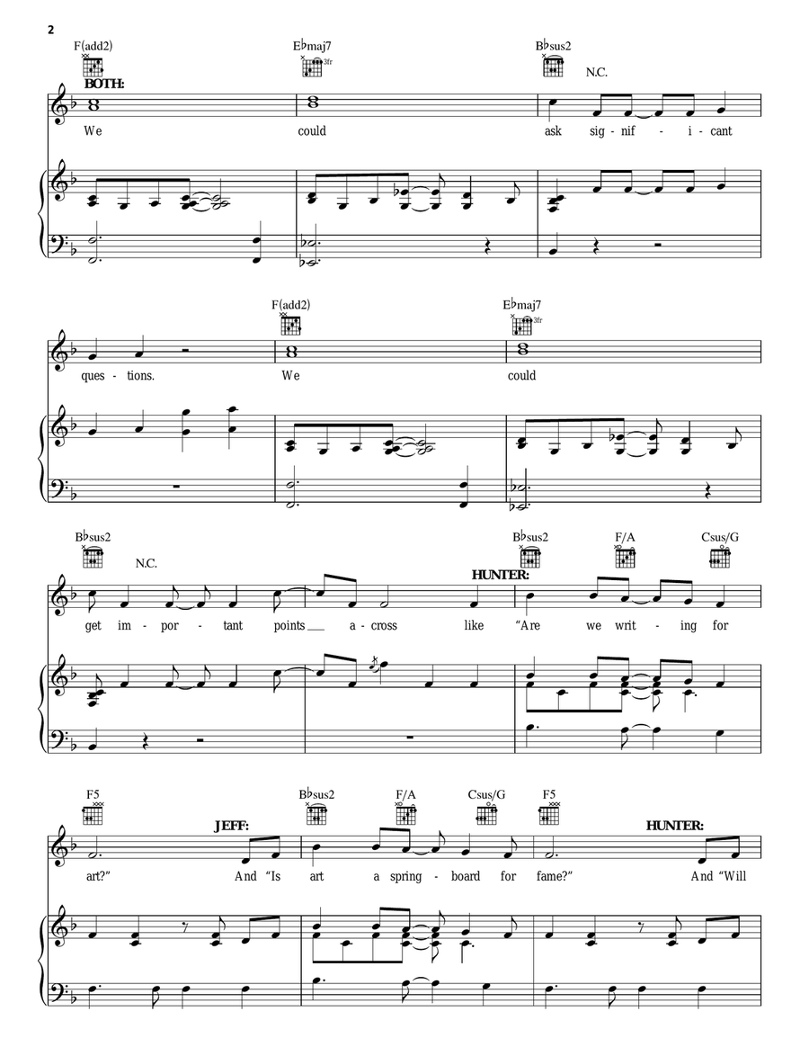 Two Nobodies In New York Piano, Vocal, Guitar scores gallery preview page 2