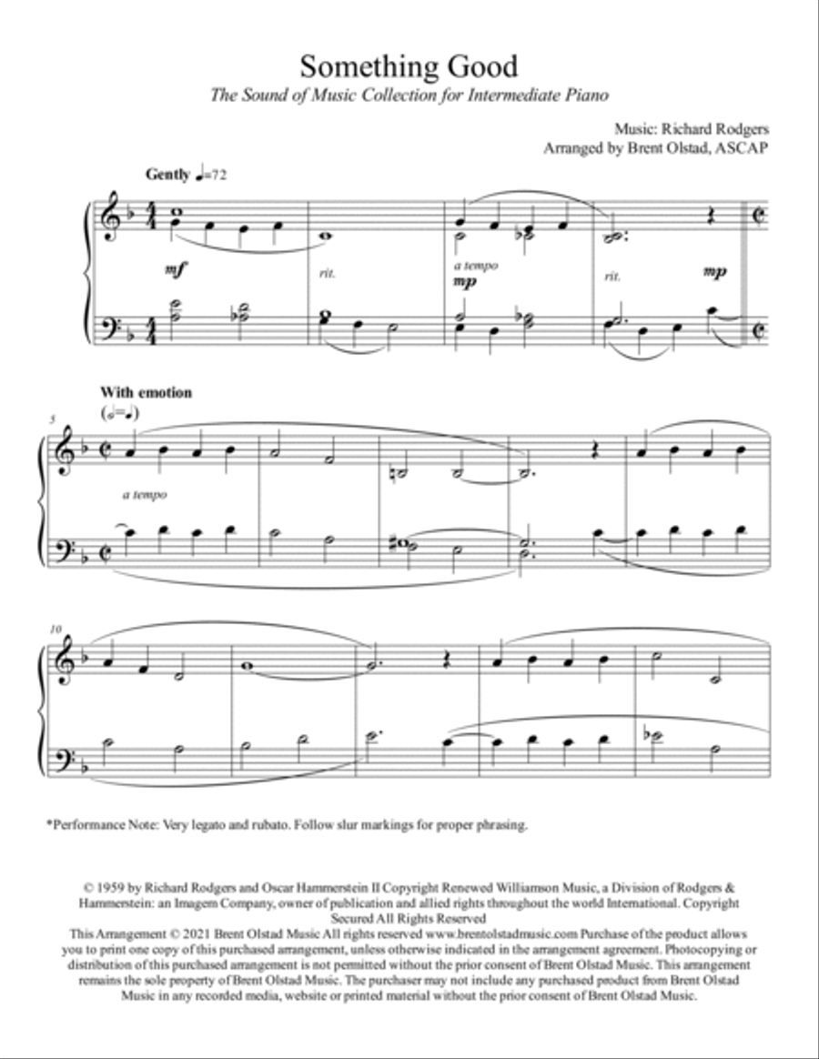 Something Good Piano Solo scores gallery preview page 2