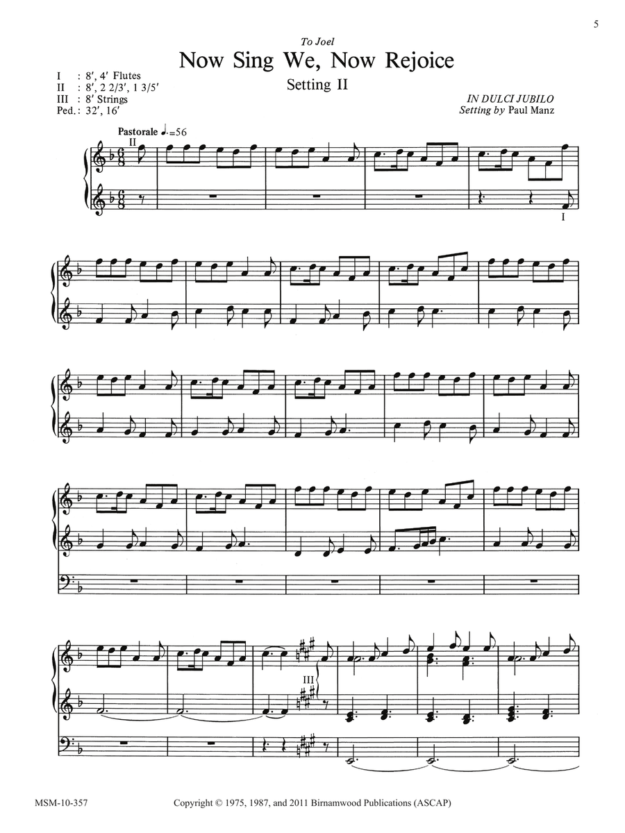 Now Sing We, Now Rejoice (Setting II)