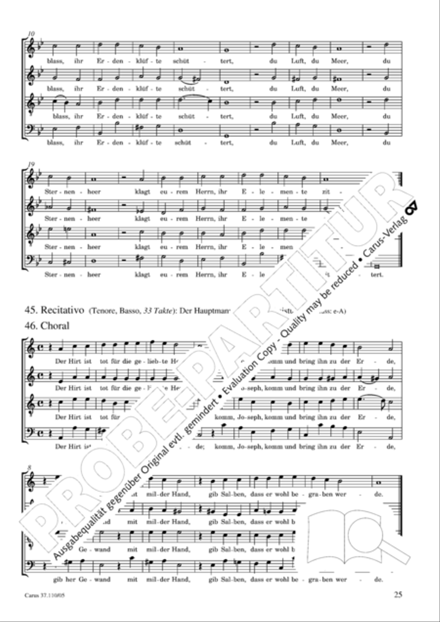 Markuspassion. Werkausgabe Reihe 1, Bd. 7 (Homilius) 4-Part scores gallery preview page 26