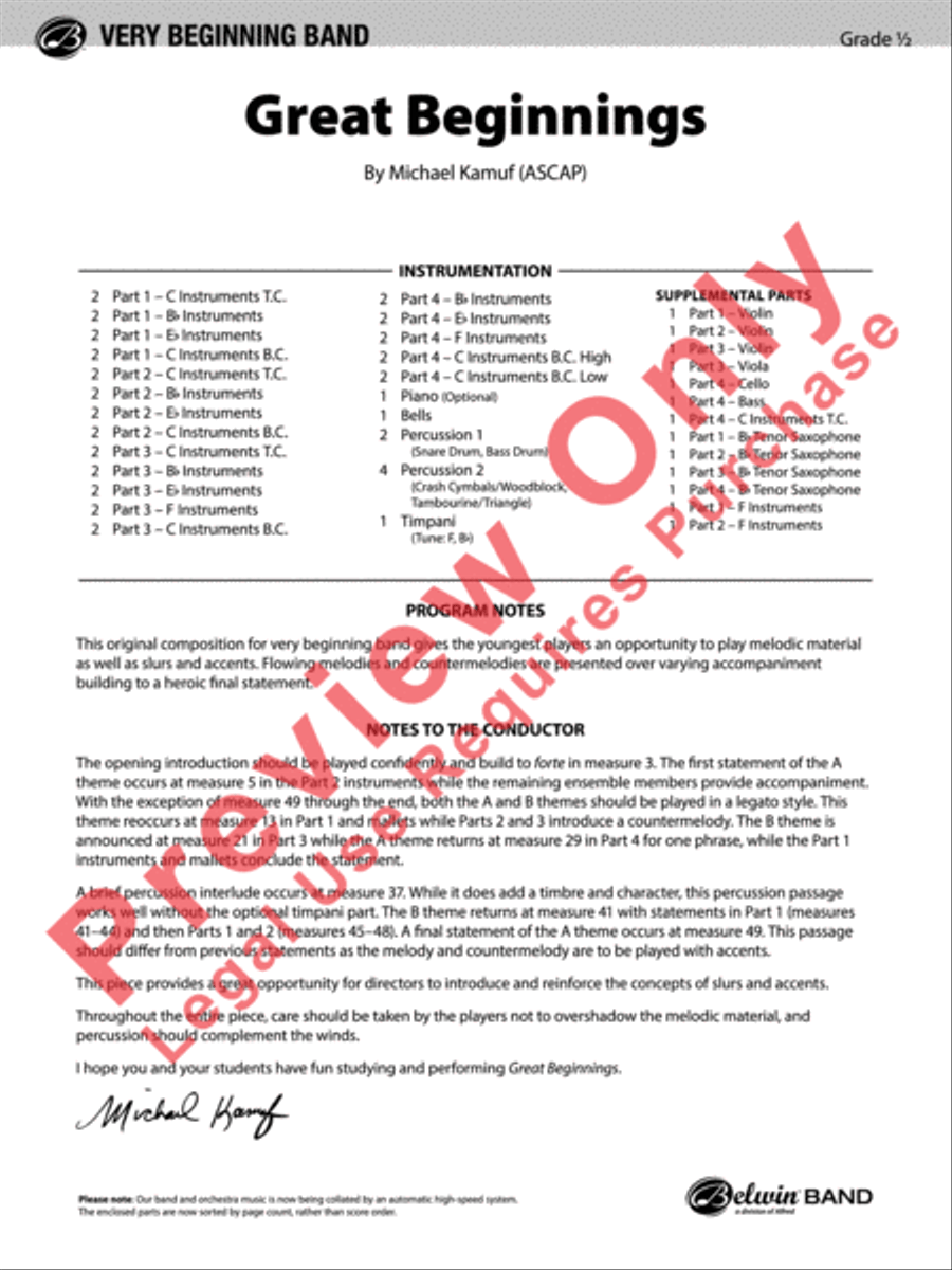 Great Beginnings Concert Band scores gallery preview page 2