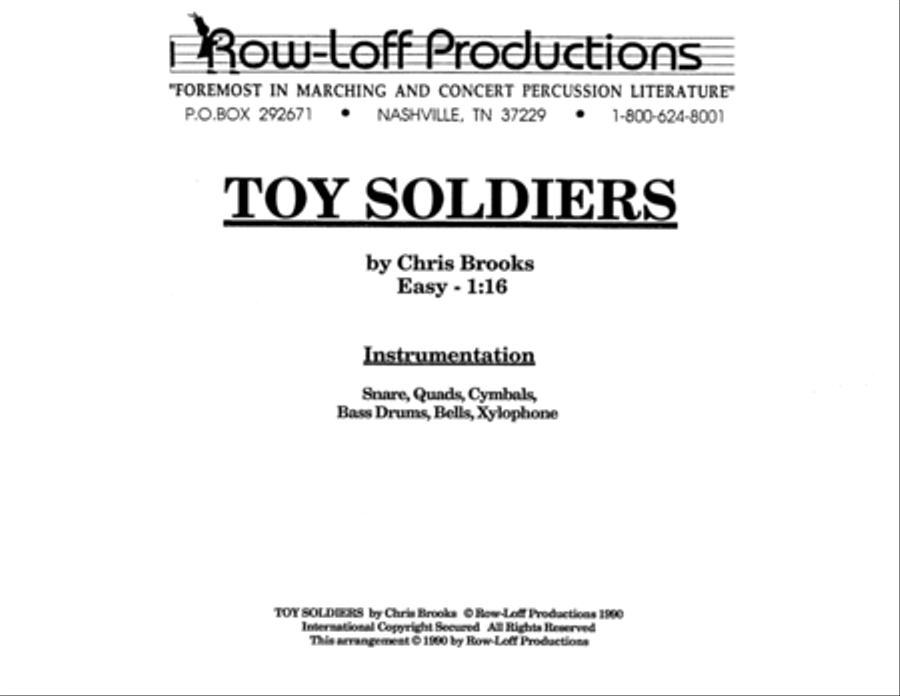 Toy Soldiers w/Tutor Tracks Percussion Ensemble scores gallery preview page 2