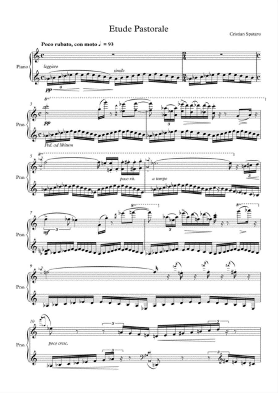 Etude Pastorale for Piano Piano Method scores gallery preview page 1