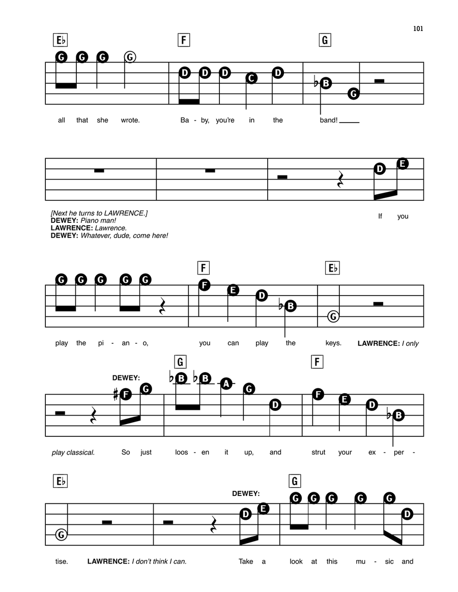 You're In The Band (from School of Rock: The Musical) Electronic Keyboard scores gallery preview page 4