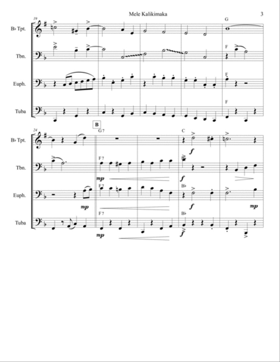 Mele Kalikimaka Brass Quartet scores gallery preview page 3
