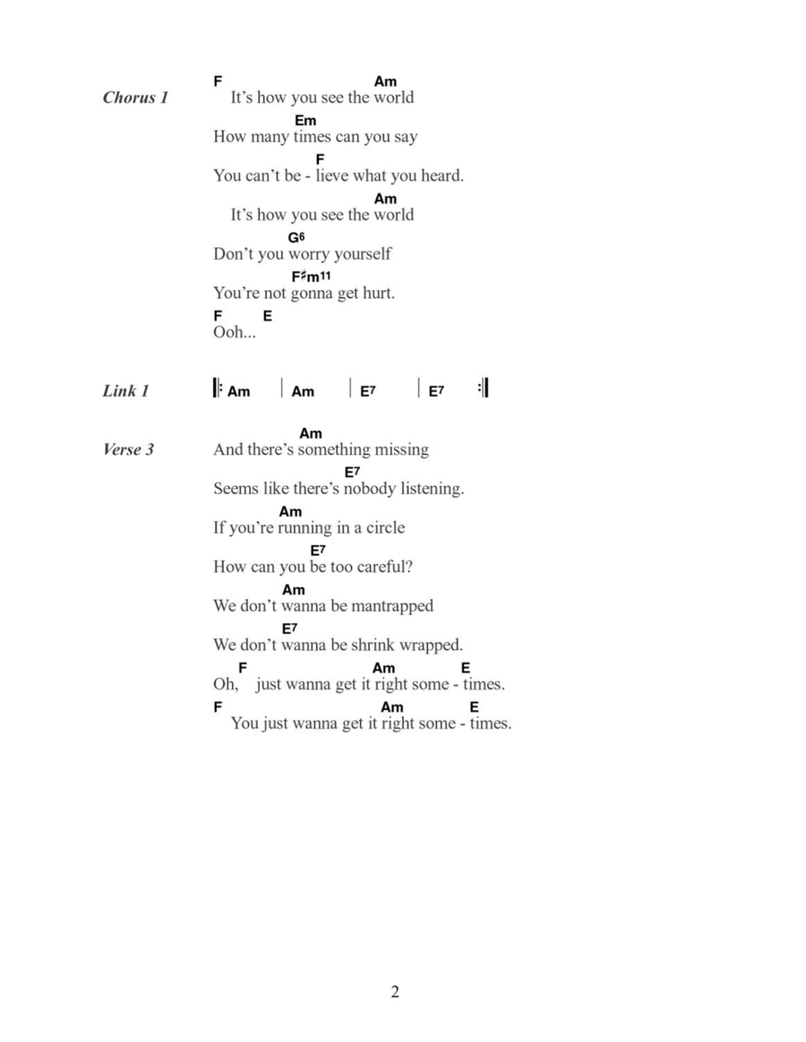 How You See The World Easy Guitar scores gallery preview page 2
