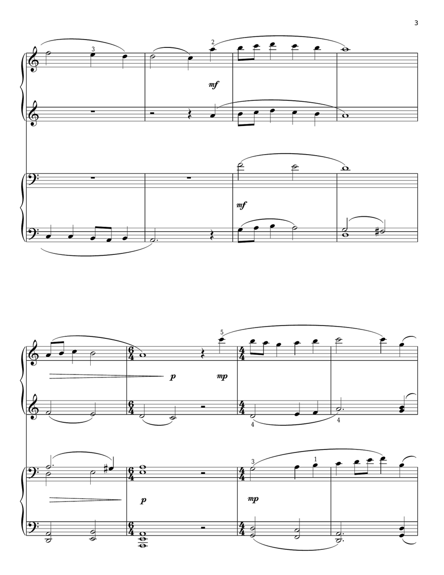 O Sacred Head, Now Wounded (arr. Phillip Keveren) Piano Duet scores gallery preview page 3