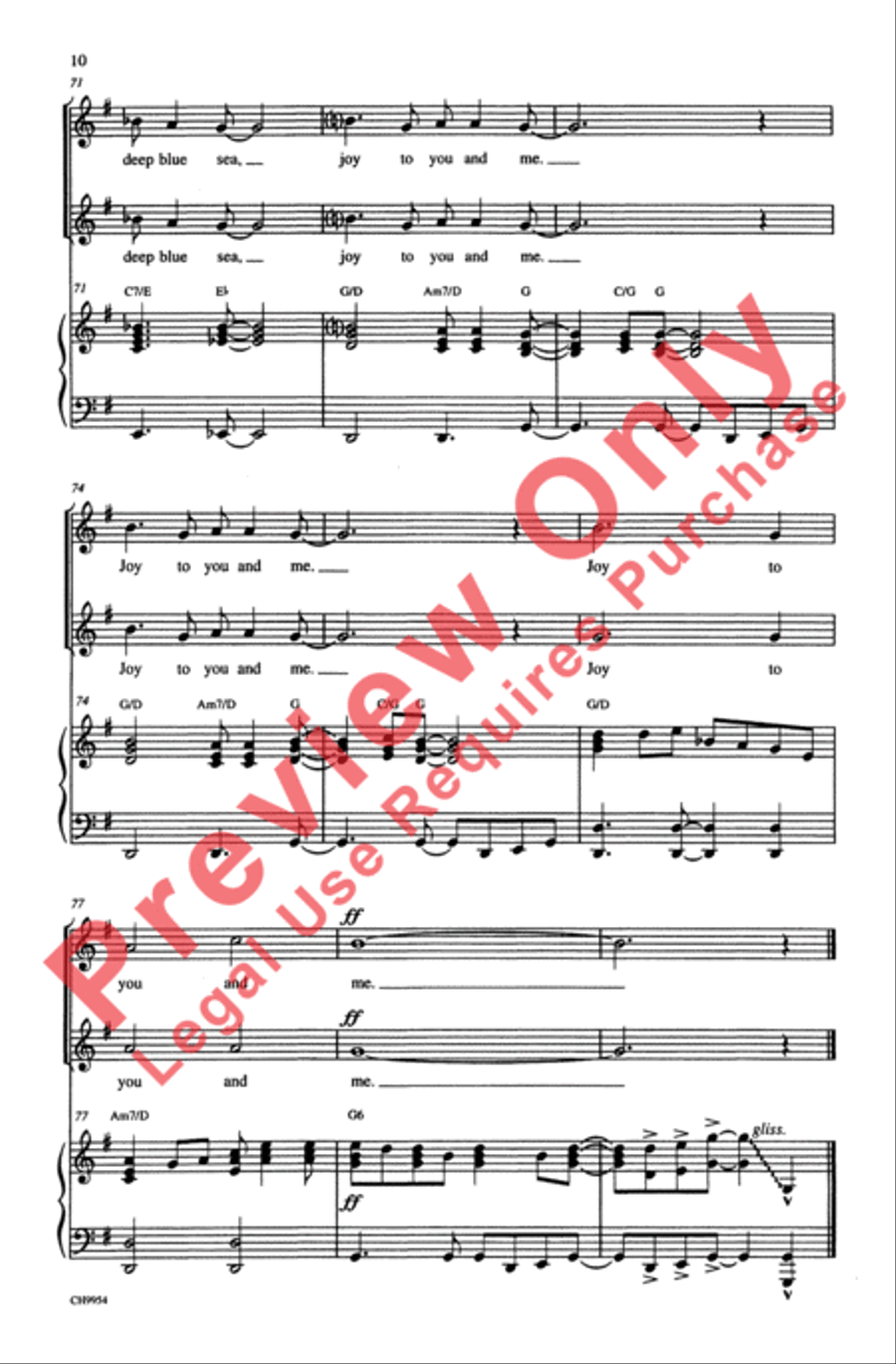 Joy to the World (Jeremiah Was a Bullfrog) Unison Choir scores gallery preview page 10