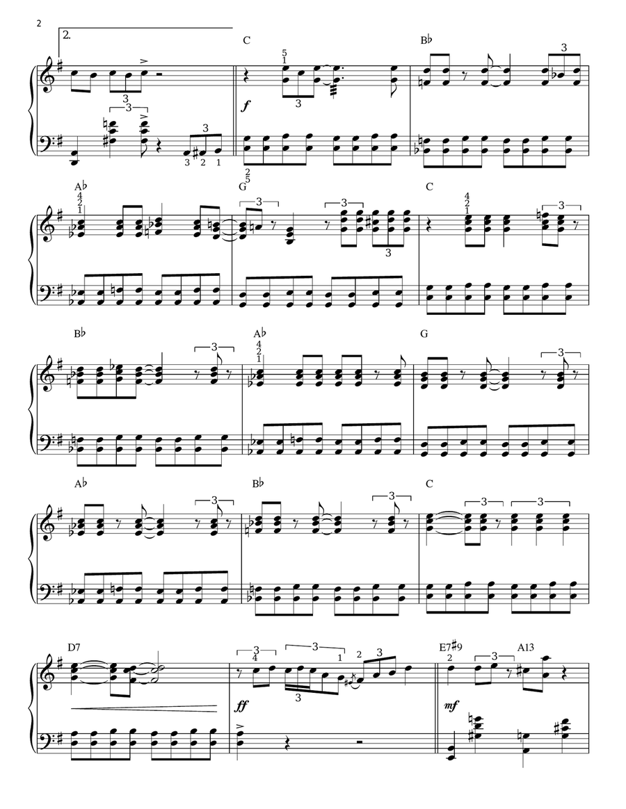 Spinning Wheel [Jazz version] (arr. Brent Edstrom) Piano Solo scores gallery preview page 2