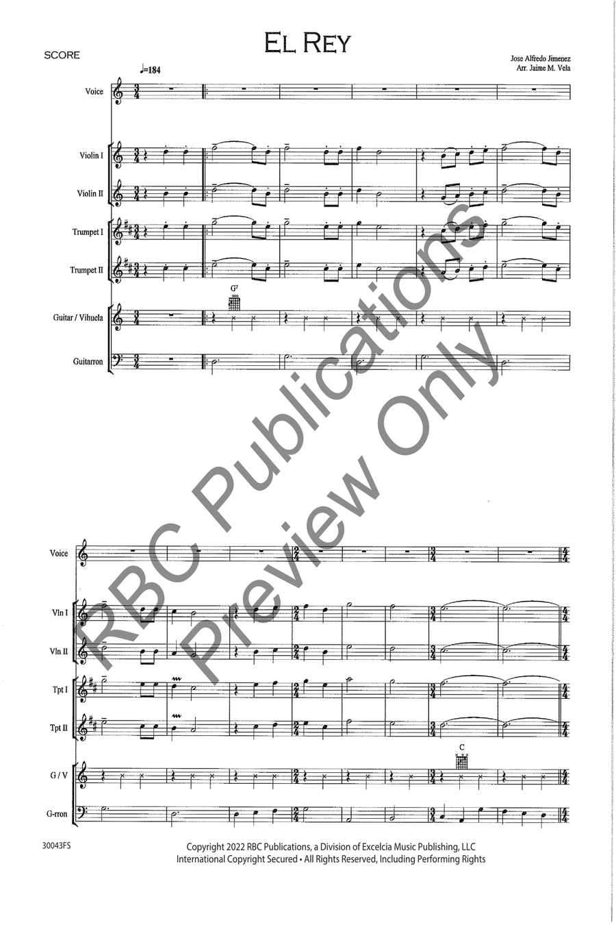 El Rey Voice scores gallery preview page 3