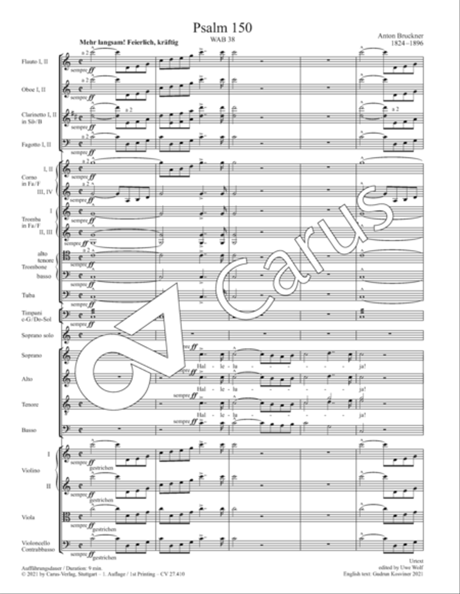 Psalm 150: Halleluja! Lobet den Herrn in seinem Heiligtum Orchestra scores gallery preview page 6