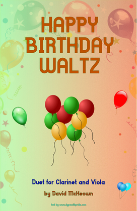 Book cover for Happy Birthday Waltz, for Clarinet and Viola Duet