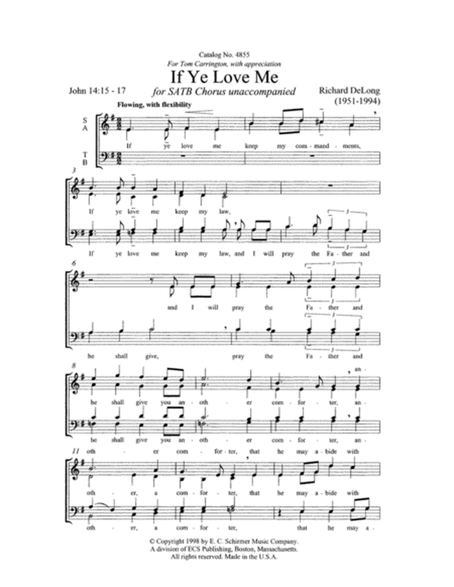If Ye Love Me (Downloadable)