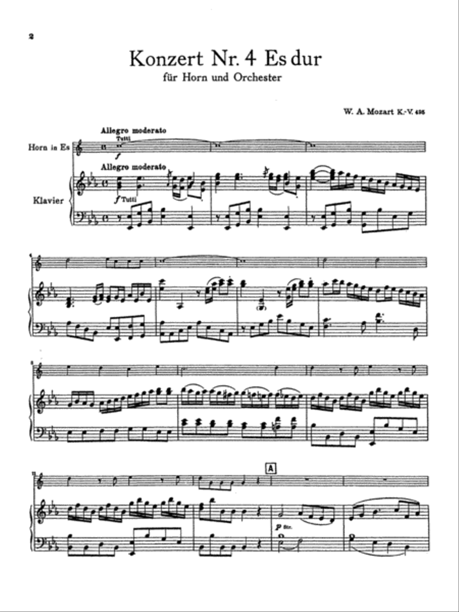 Horn Concerto No. 4 in E-flat Major, K. 495 Small Ensemble scores gallery preview page 3