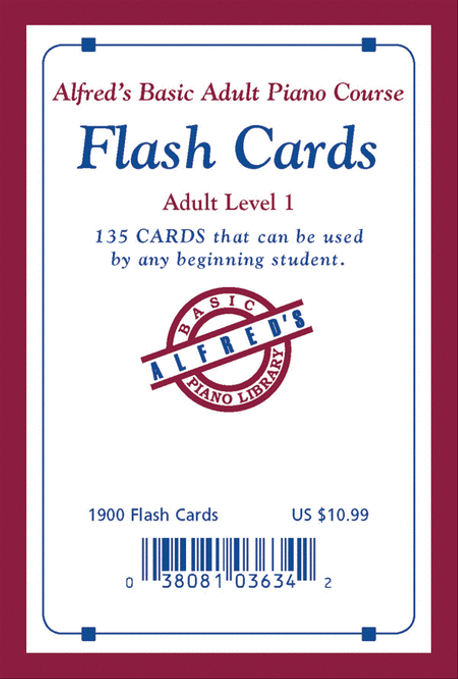 Alfred's Basic Adult Piano Course Flash Cards Piano Method scores gallery preview page 1