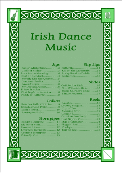 Irish Dance Music Vol.1 for 4 String Banjo Tab CGDA; 40 Jigs, Reels, Hornpipes and more.... image number null
