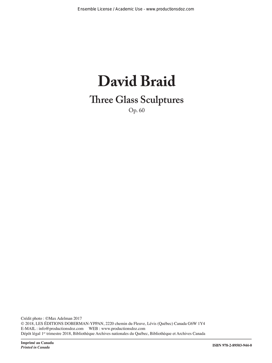 Three Glass Sculptures, Op. 60