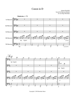 Canon in D (Pachelbel) (D) (Bassoon Quintet)