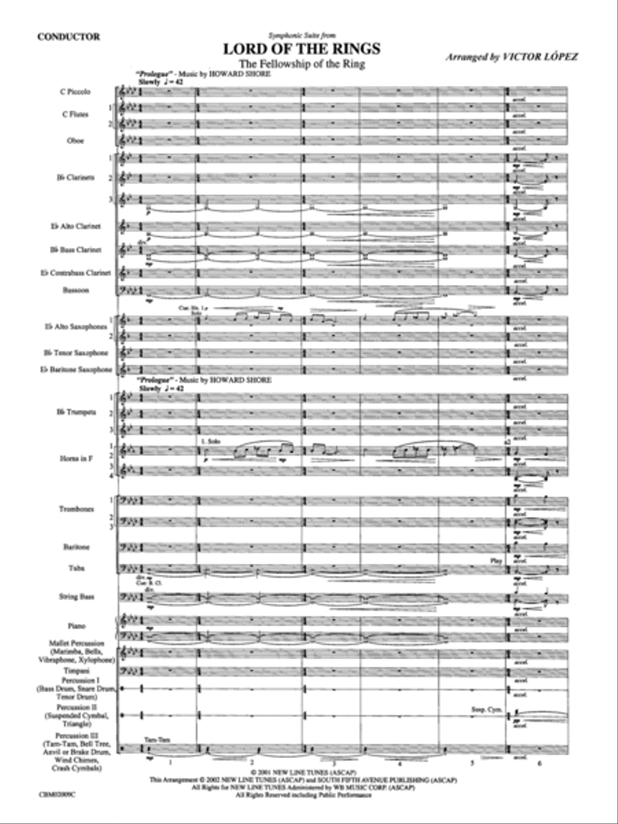 The Lord of the Rings: The Fellowship of the Ring, Symphonic Suite from Concert Band scores gallery preview page 3