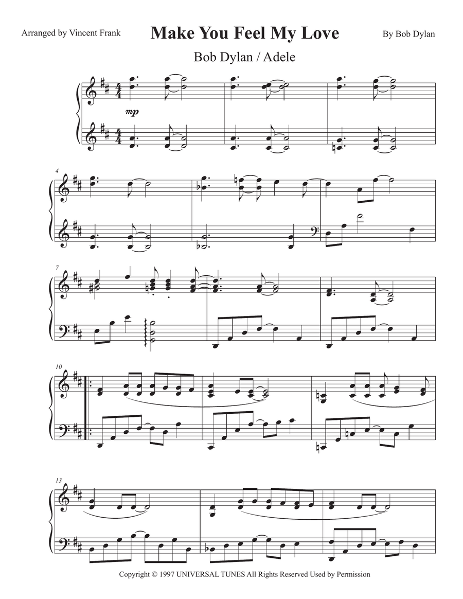 Make You Feel My Love Piano Solo scores gallery preview page 2