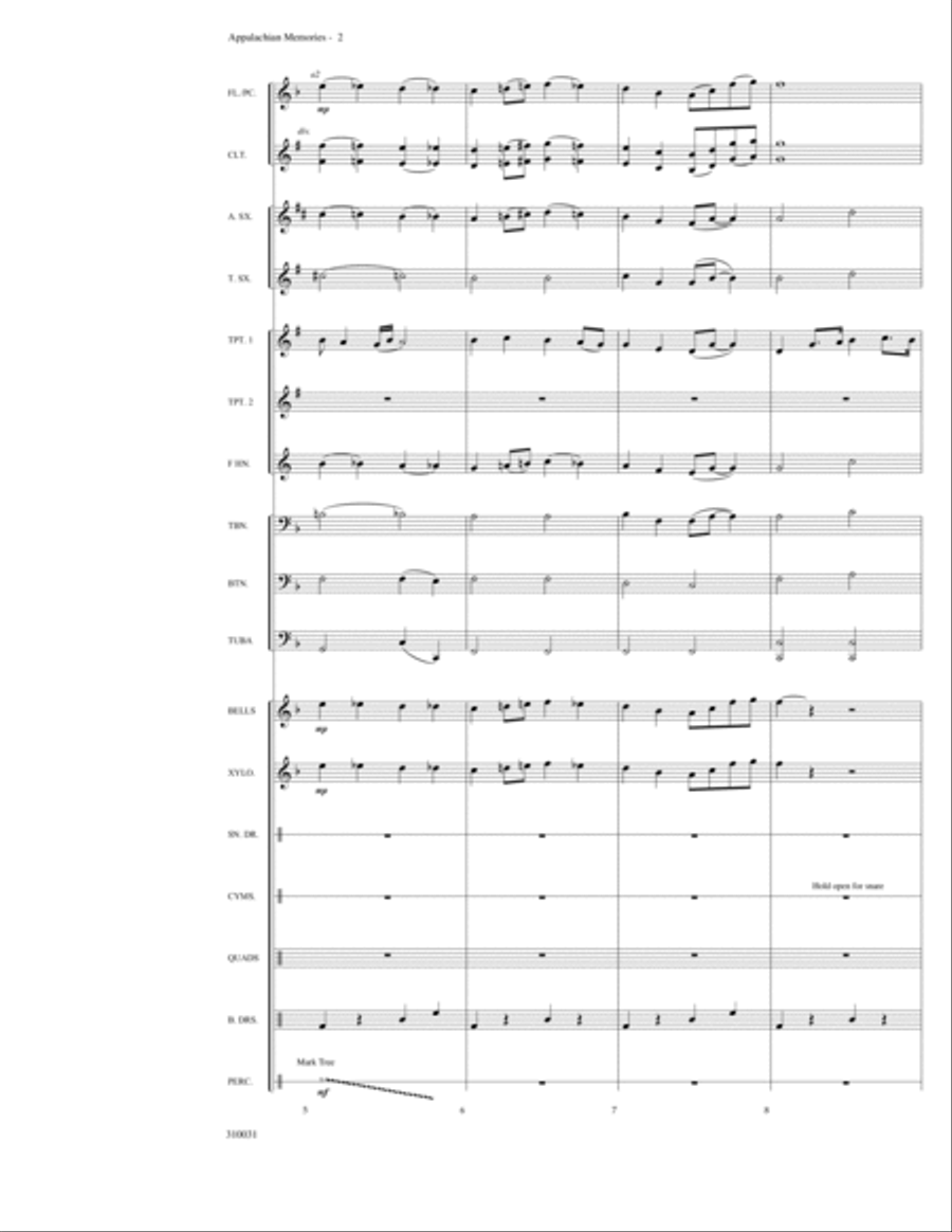 Appalachian Memories Appalachian Memories Marching Band scores gallery preview page 2