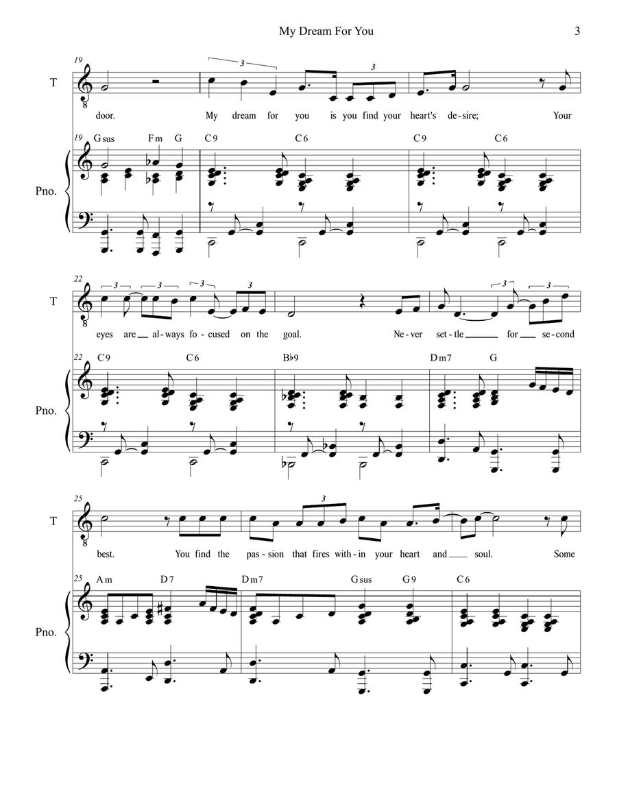 My Dream For You (Tenor solo) Baritone Horn TC scores gallery preview page 3