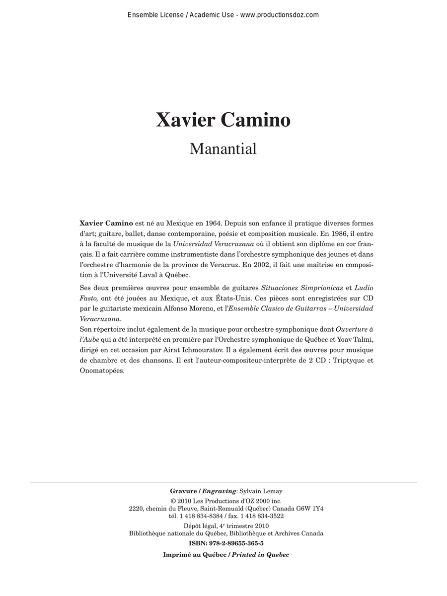 Manantial Oboe - Digital Sheet Music