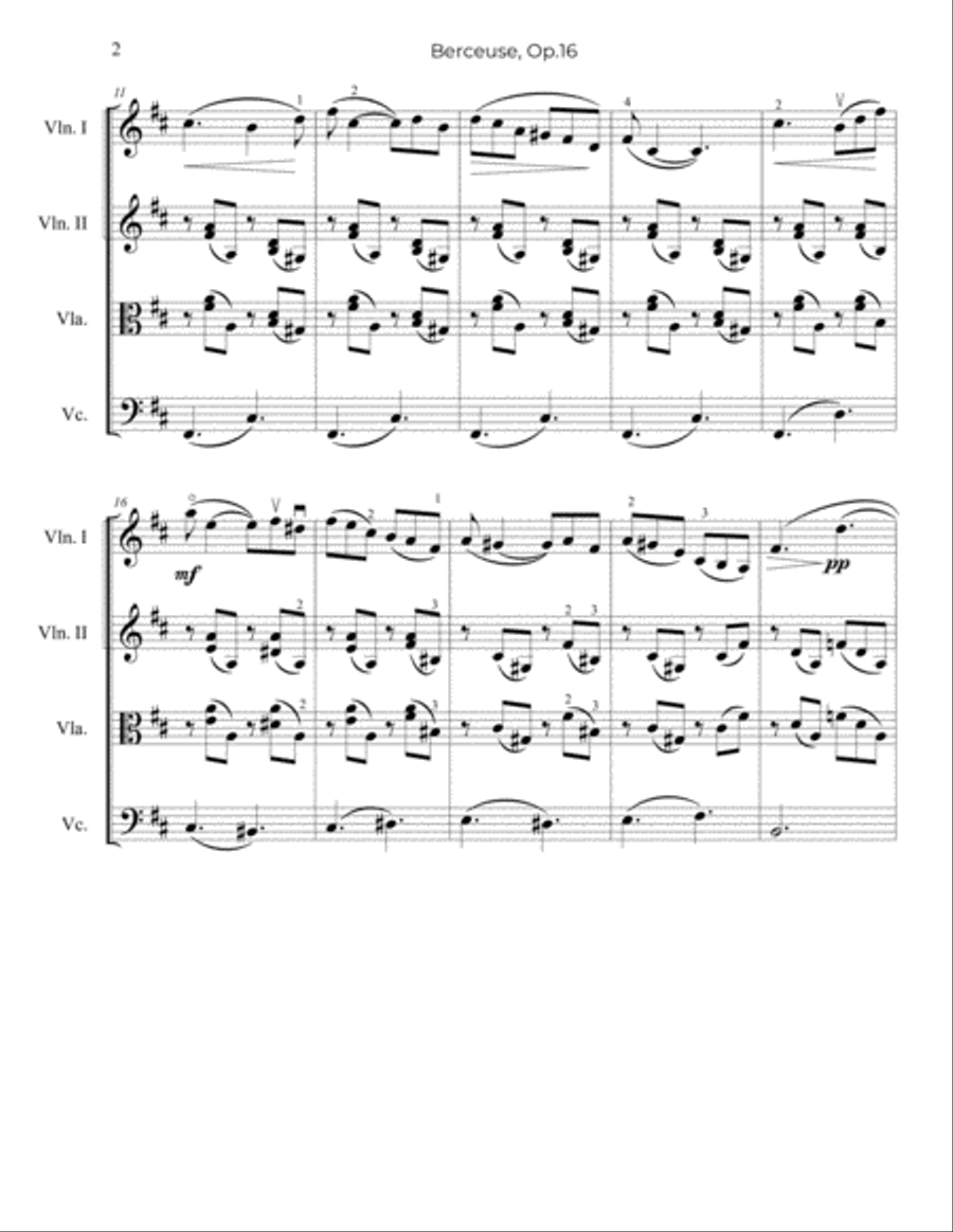 Fauré: Berceuse, Op.16 - String Trio, or 2 Violins and Cello String Trio scores gallery preview page 3