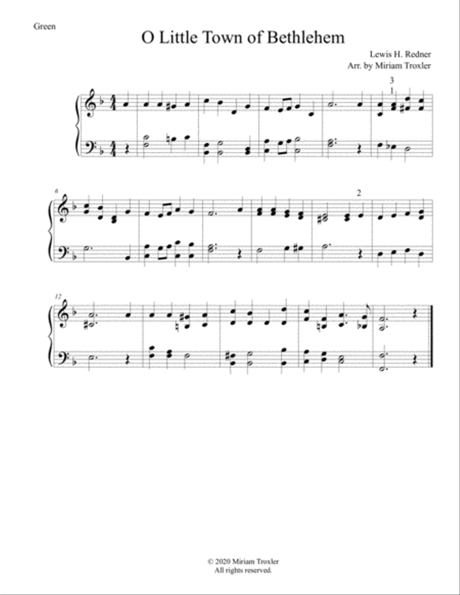 Traditional Christmas Carols for Piano: Green Set