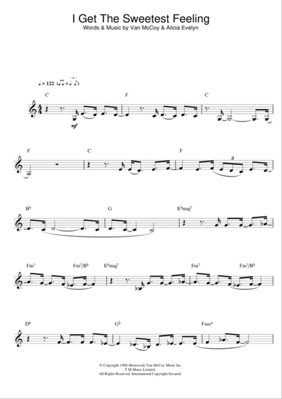 I Get The Sweetest Feeling Clarinet Solo scores gallery preview page 1