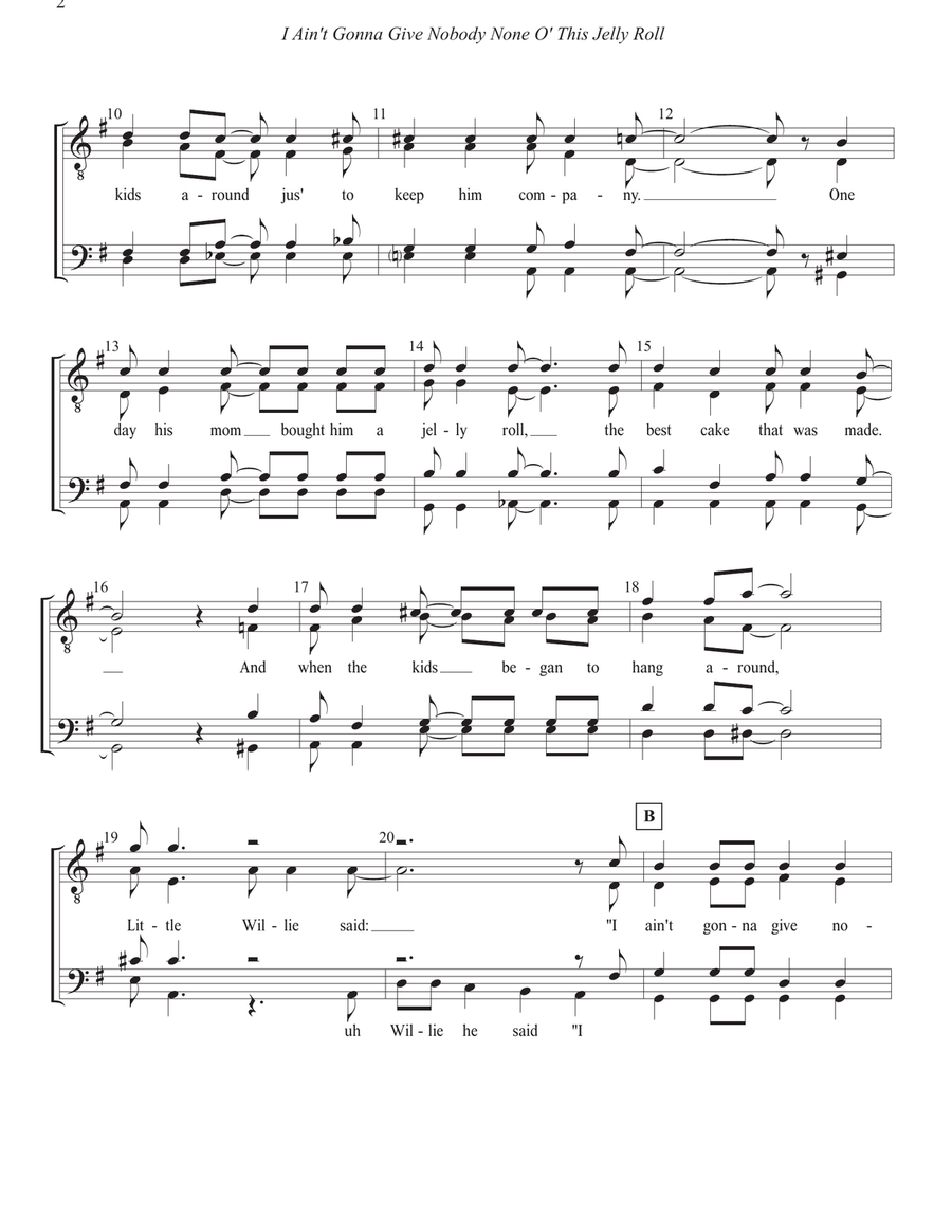 I Ain’t Gonna Give Nobody None O’ This Jelly Roll TTBB scores gallery preview page 2